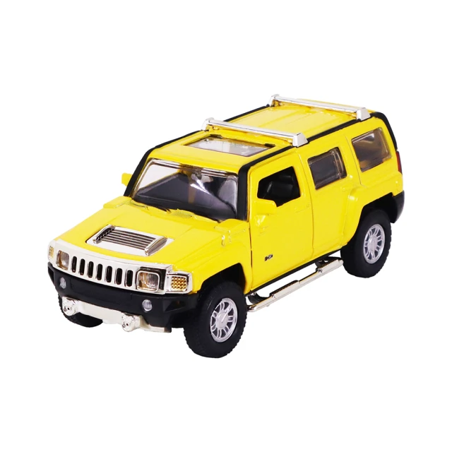 KIDMATE 1:32合金車 Hummer H3黃(正版授權 迴力車模型玩具車 悍馬)