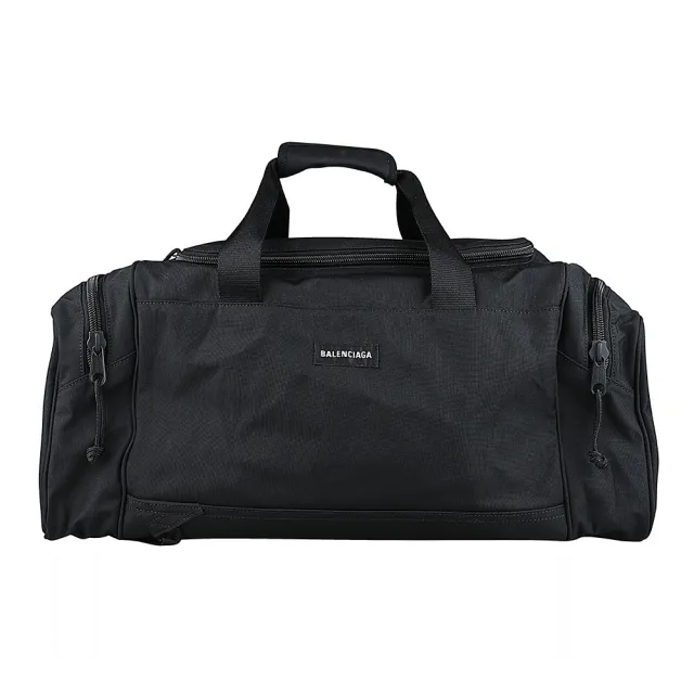 【Balenciaga 巴黎世家】Explorer刺繡LOGO尼龍手提後背旅行包(黑)