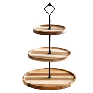 【May shop】戶外派對水果盤創意三層木製三層點心盤