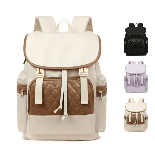 【MAISY】簡約多功能保溫倉後背媽咪包(現+預  黑色 / 灰白色 / 紫色)