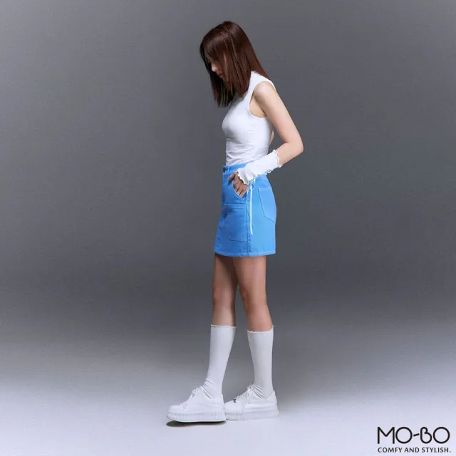 【MO-BO】率性撞色裝飾壓線短裙(席惟倫聯名商品)