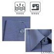 【LONRIS 儂禮士】藍色素面配格長袖襯衫(棉、聚酯纖維、舒適透氣、商務襯衫)