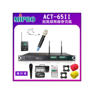【MIPRO】ACT-65II(超高頻無線麥克風/MU-90音頭/ACT-52H管身 配1手握+1頭戴式麥克風)