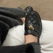 韓國空運 菱格紋愛心樂福鞋(C101穆勒鞋 穆勒拖鞋 小香風 黑皮鞋)