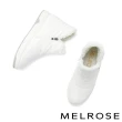 【MELROSE】美樂斯 率性時尚純色防潑水布厚底短靴(白)