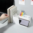 【Dagebeno荷生活】書架文具盒二合一加厚型桌面分格收納盒文具整理盒(3入)