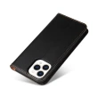 【Fierre Shann】iPhone 15 Pro 6.1吋 磁吸側掀真皮紋手工PU皮套