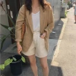 【Shiny 藍格子】純色棉麻寬鬆休閒外套 V3426 現+預(女裝 罩衫)