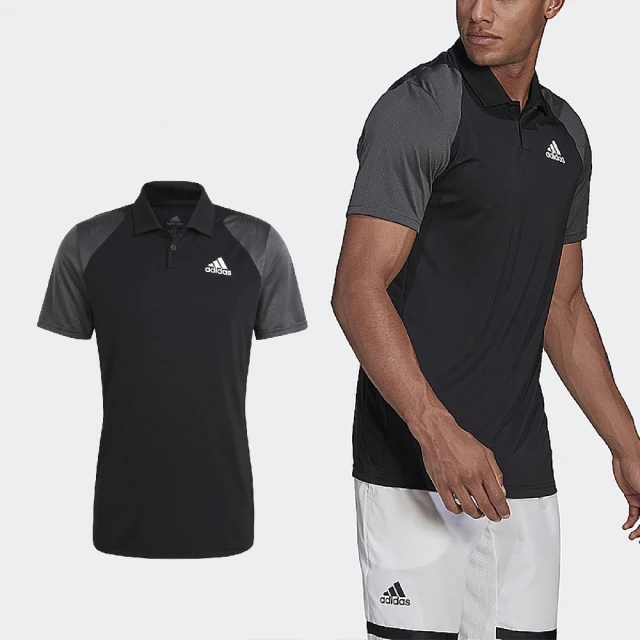 adidas 愛迪達adidas 愛迪達 短袖 Polo Shirts 男款 黑 灰 吸汗 運動上衣 透氣 愛迪達(GL5437)