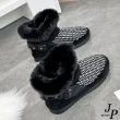 【JP Queen New York】柔軟耐磨保暖絨毛厚底短筒雪靴(3色可選)