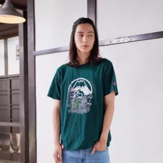 【EDWIN】江戶勝 男裝 街道LOGO短袖T恤(墨綠色)