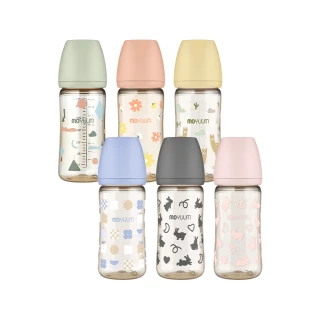【MOYUUM】韓國 PPSU 設計款 寬口奶瓶 270ml 4入組(多款可選)