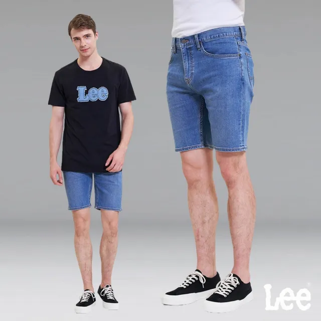 【Lee】出清品-男裝 牛仔短褲 / 901 合身彈性 中藍洗水(LL220109ACT)