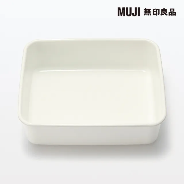 【MUJI 無印良品】琺瑯保存容器/深型.大 約寬19*深23.5*高7cm