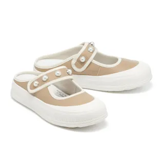 【BYHUE】韓珍珠魔鬼氈牛皮軟芯微Q底瑪莉珍厚底休閒穆勒拖鞋(綠)