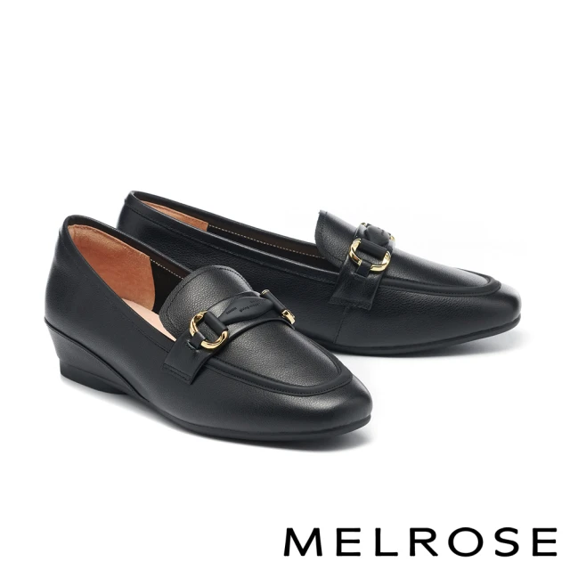MELROSE 美樂斯 時尚氣勢鍊條環帶牛皮美型高跟長靴(黑