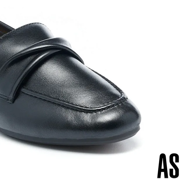 【AS 集團】別致品味純色造型釦牛皮穆勒低跟拖鞋(黑)