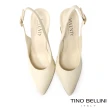 【TINO BELLINI 貝里尼】巴西進口典雅素面後繫帶高跟鞋FS3V003(白色)