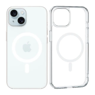 【YADI】Apple iPhone 15 6.1吋 2023 透明磁吸空壓手機保護殼(支援 MagSafe 塗層延緩黃化 加高防護)