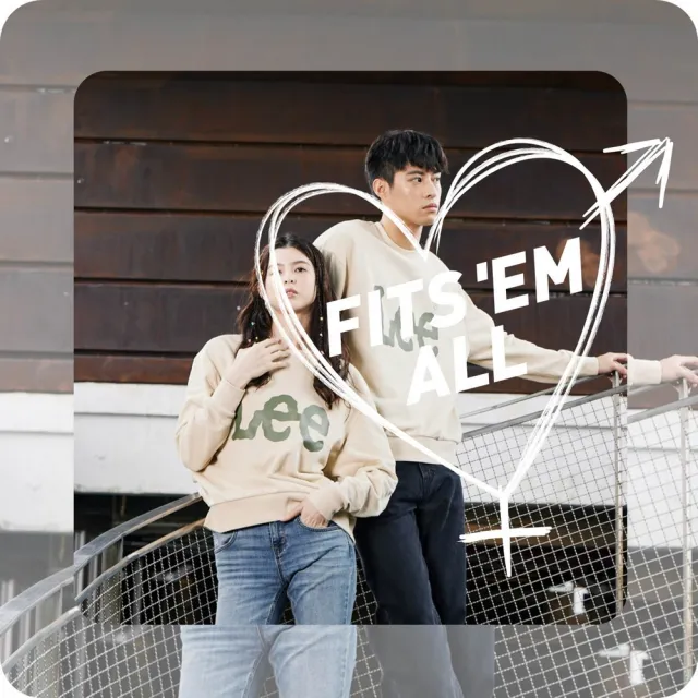 【Lee】男女同款 長袖厚T / 經典大LOGO 共2色 男女共版(LB330038034 / LB330038035)