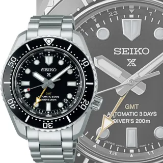 【SEIKO 精工】PROSPEX 三日鍊 黑水鬼機械GMT潛水錶 42mm(SPB383J1/6R54-00D0D 陶瓷框)