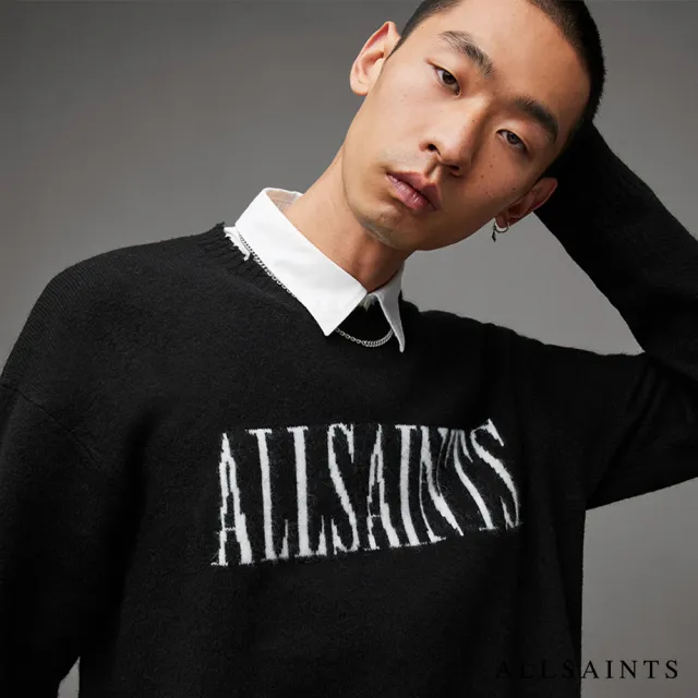 【ALLSAINTS】LUKA SAINTS 羊毛針織上衣BLK/TRADITIONAL WT MK048Z(常規版型)