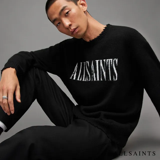 【ALLSAINTS】LUKA SAINTS 羊毛針織上衣BLK/TRADITIONAL WT MK048Z(常規版型)