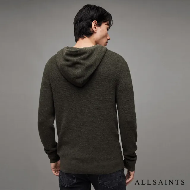 【ALLSAINTS】IVAR 羊毛針織連帽上衣RYE GRASS GREEN ML MK055P(常規版型)