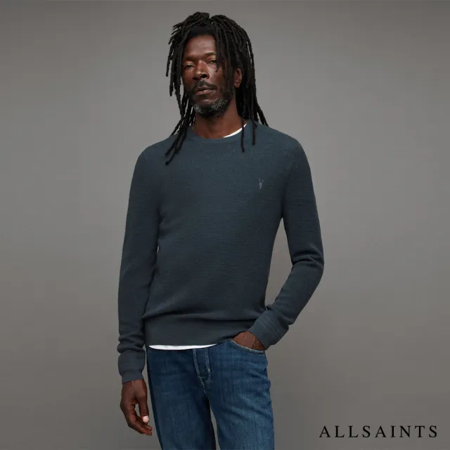 【ALLSAINTS】IVAR 羊毛針織上衣BEETLE BLUE MK034P(常規版型)