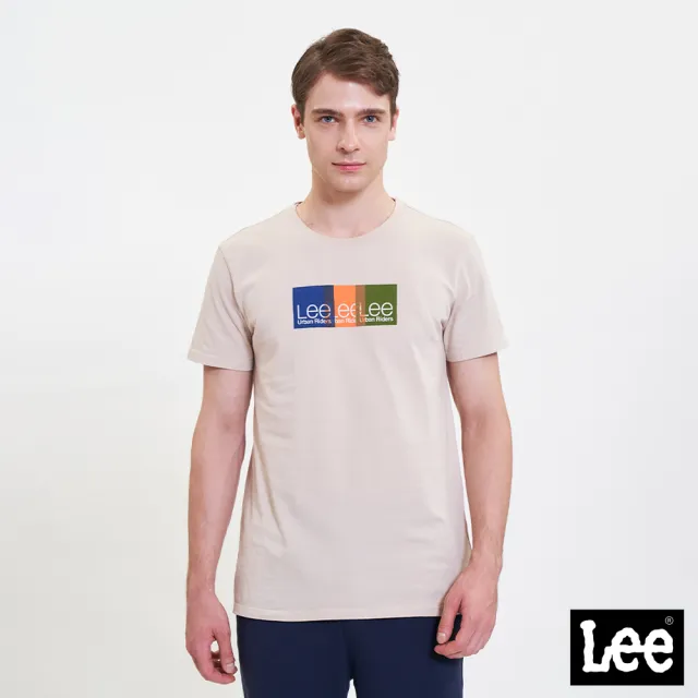 【Lee】男裝 短袖T恤 / 疊影方框 小LOGO 共2色 標準版型 / UR 系列(LL22022397W / LL220223K14)