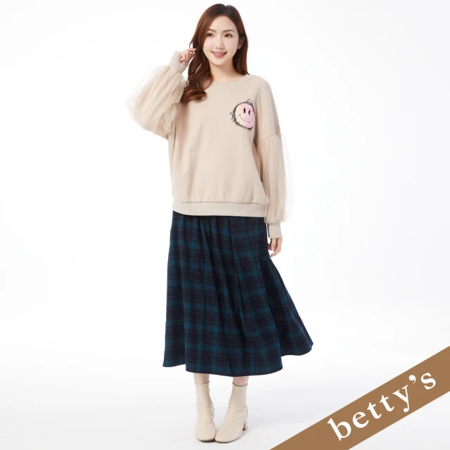 betty’s 貝蒂思 壓褶愛心異材質拼接T-shirt(共