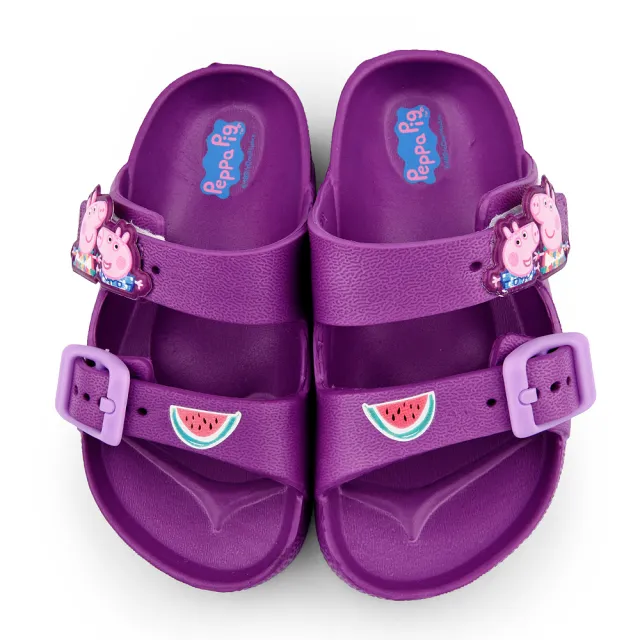 【童鞋城堡】童鞋 輕量拖鞋 佩佩豬(PG1047-桃/紫)
