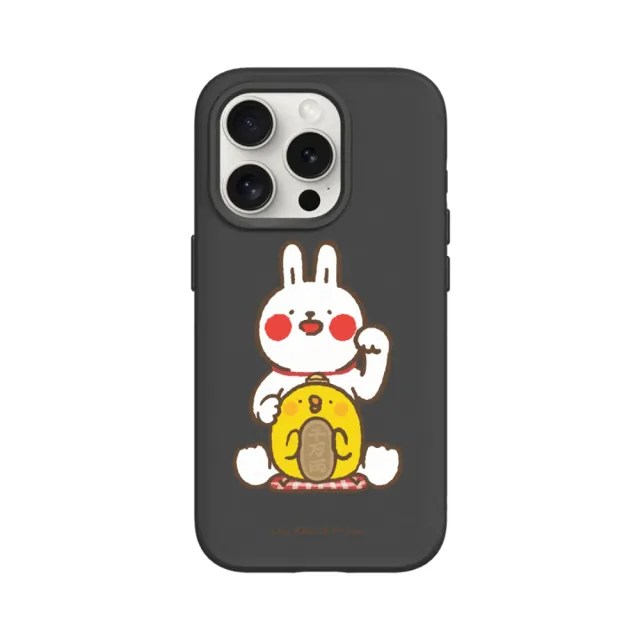 【RHINOSHIELD 犀牛盾】iPhone 15/Plus/Pro/Max SolidSuit背蓋手機殼/招財(懶散兔與啾先生)