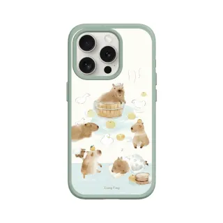 【RHINOSHIELD 犀牛盾】iPhone 15/Plus/Pro/Max SolidSuit MagSafe兼容 磁吸手機殼/水豚君(涼丰系列)
