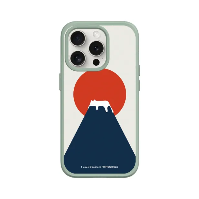【RHINOSHIELD 犀牛盾】iPhone 15/Plus/Pro/Max SolidSuit背蓋手機殼/富士山(I Love Doodle)