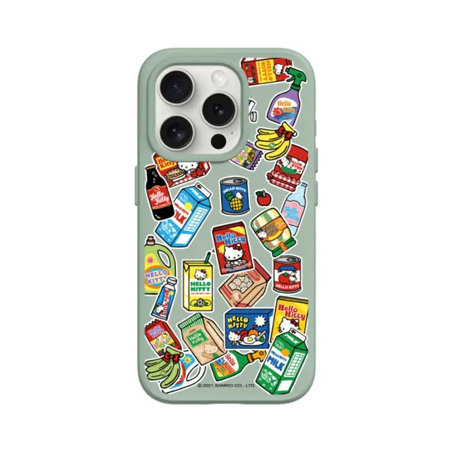 【RHINOSHIELD 犀牛盾】iPhone 15/Plus/Pro/Max SolidSuit背蓋手機殼/Sticker-Supermarket(Hello Kitty)