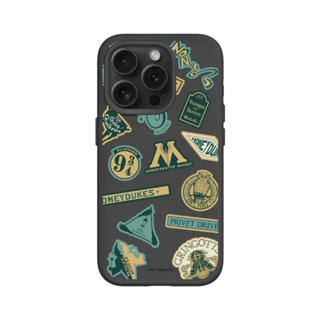 【RHINOSHIELD 犀牛盾】iPhone 15/Plus/Pro/Max SolidSuit背蓋手機殼/Sticker-Wizarding World(哈利波特)