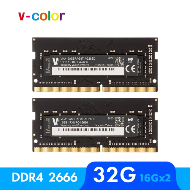 【v-color 全何】DDR4 2666 32GB kit 16Gx2 Apple專用筆記型記憶體(APPLE SO-DIMM)
