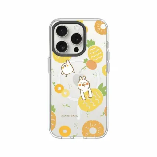 【RHINOSHIELD 犀牛盾】iPhone 15系列 Clear MagSafe兼容 磁吸透明手機殼/鳳梨(懶散兔與啾先生)