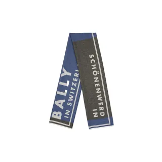 【BALLY】亮藍Logo圍巾(bally 圍巾配件)