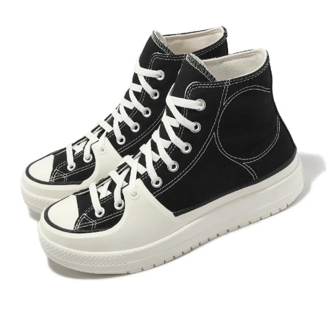 CONVERSECONVERSE 厚底帆布鞋 Chuck Taylor All Star Construct HI 高筒 男女鞋 白黑(A05094C)