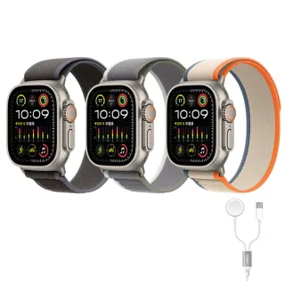 二合一充電線組【Apple 蘋果】Apple Watch Ultra2 LTE 49mm(鈦金屬錶殼搭配越野錶帶)