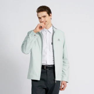 【BARONECE 百諾禮士】男款 抗UV棉質混紡素面立領薄夾克外套-綠色(1198664-42)