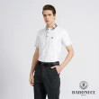 【BARONECE 百諾禮士】男款 百諾經典格系列棉質混紡彈性素色短袖polo衫-白色(1198269-90)