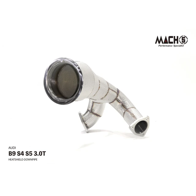 Mach5 AUDI S4 S5 高流量帶三元催化頭段排氣管