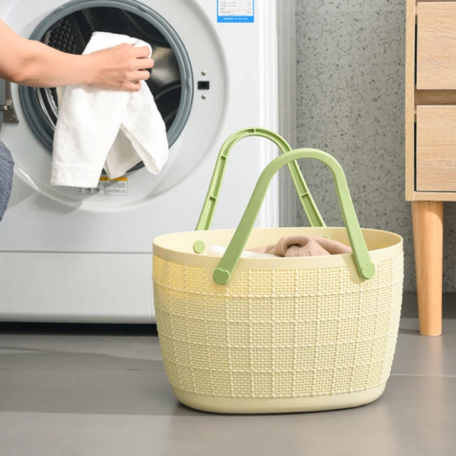 HOLA 雙層置物附輪洗衣籃-灰品牌優惠