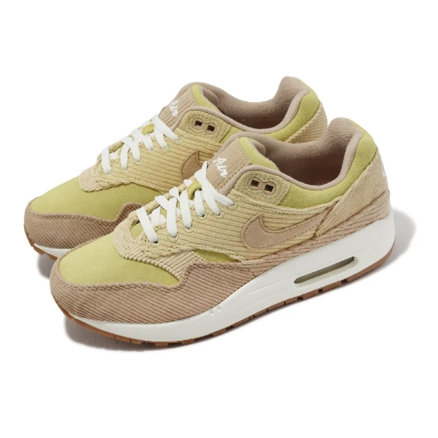 NIKE 耐吉 休閒鞋 Wmns Air Max 1 SE 女鞋 黃 Buff Gold 氣墊 燈芯絨 麂皮 運動鞋(FB8451-700)