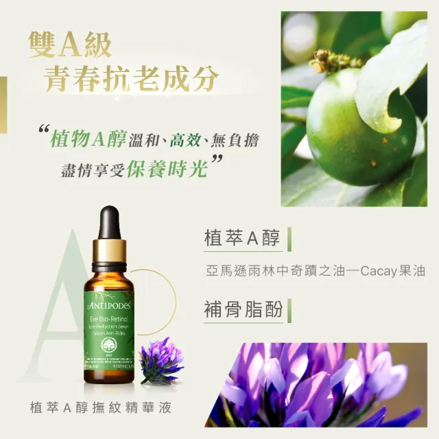 【Jollyard 潔麗雅】安緹芃-植萃A醇撫紋精華液(30ml)