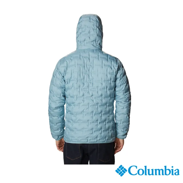 【Columbia 哥倫比亞 官方旗艦】男款-Delta Ridge™Omni-Heat鋁點保暖羽絨連帽外套-湖水藍(UWE09540AQ/HF)