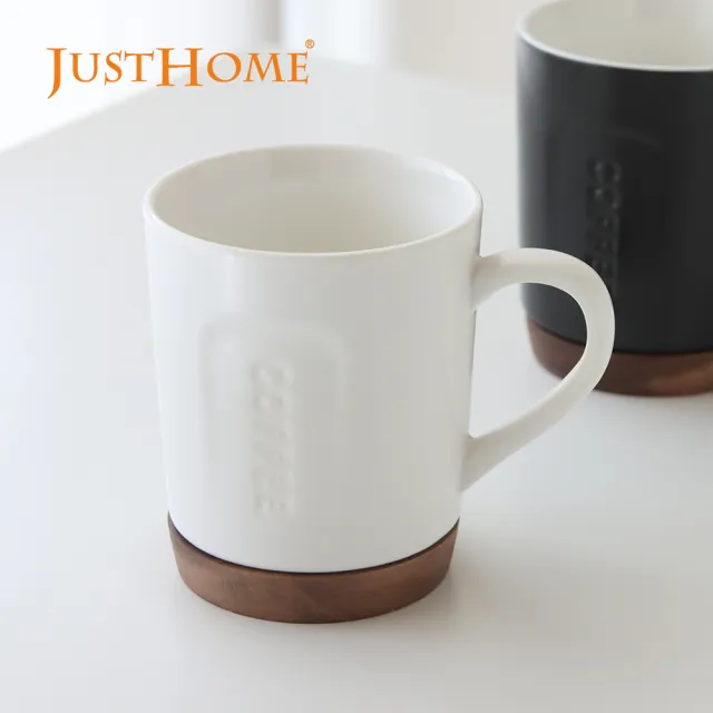 【Just Home】拿鐵時光陶瓷馬克杯420ml 白色(杯子 陶瓷杯 馬克杯)